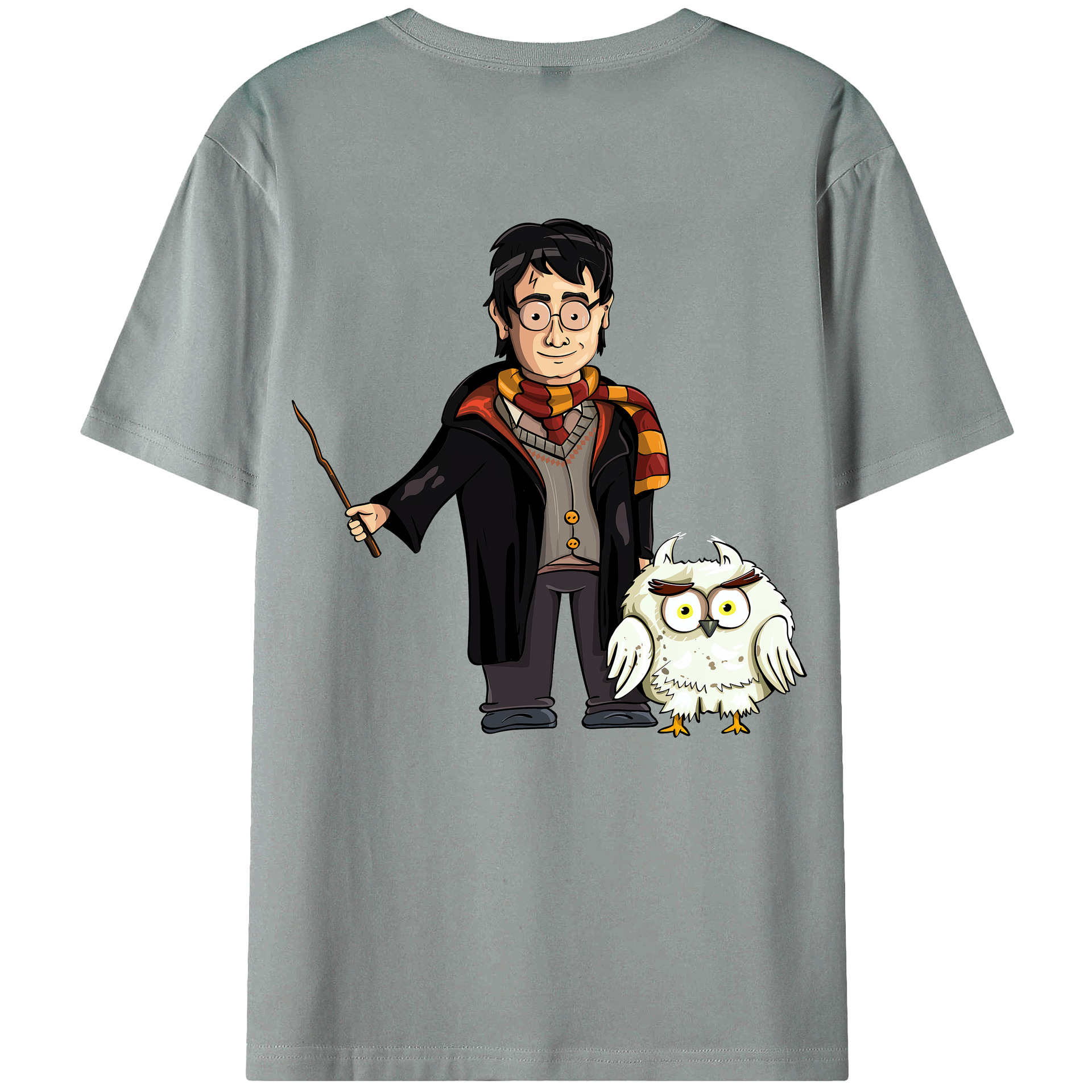 （画像用） Harry Potter ハリー・ポッターシリーズ 綿100％ メンズ半袖Tシャツ（バックプリント） 通気性